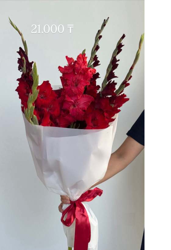 Красные гладиолусы — Rich Flowers, Астана