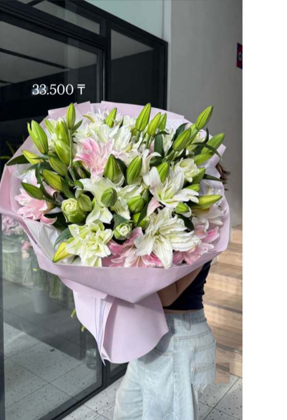 Розовые лилии — Rich Flowers, Астана